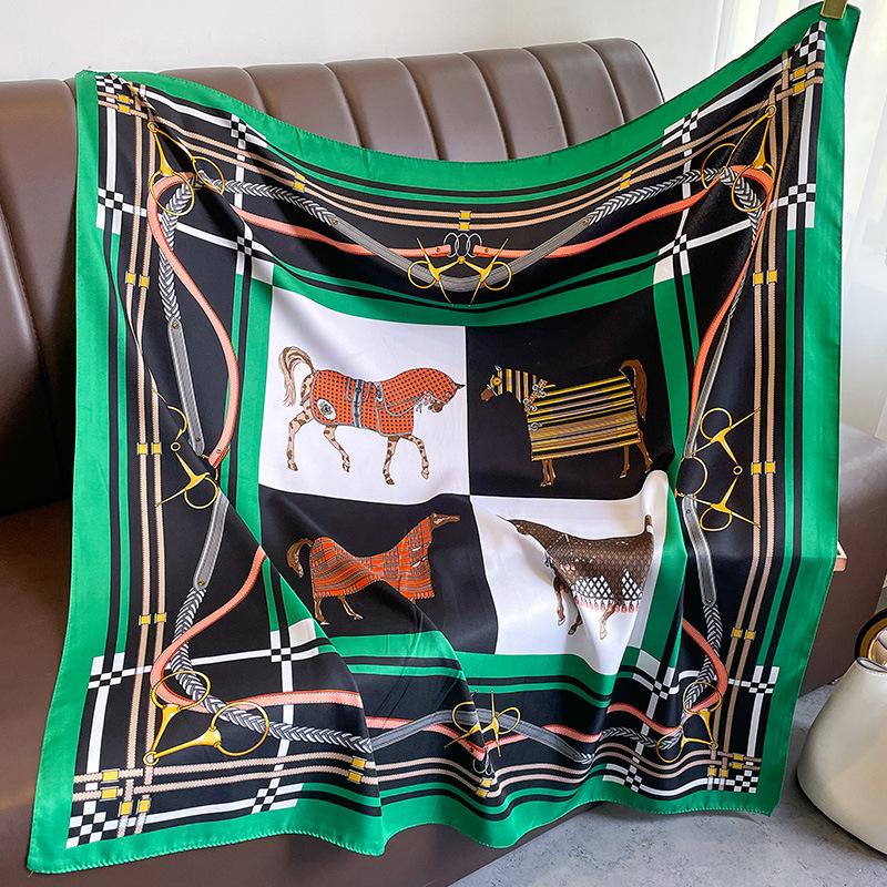 Новый европейский и американский осенний ретро шарф-каре с цепочкой в виде кареты для женщин на осень и зиму, теплый шарф на шею, модная шаль для улицы 90*90cm