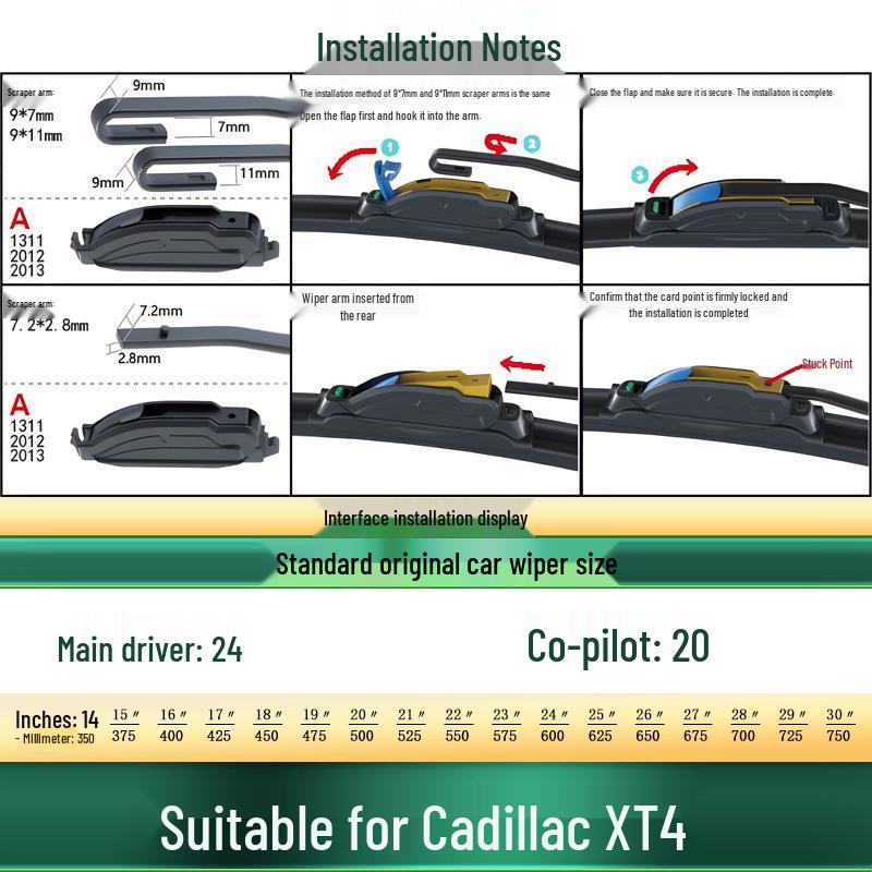 Cadillac XT4 Frameless Silent Wiper: Custom Fit Multi-Functional Rubber Strip
Cadillac XT4 Frameless Silent Wiper: Custom Fit Multi-Functional Rubber Strip