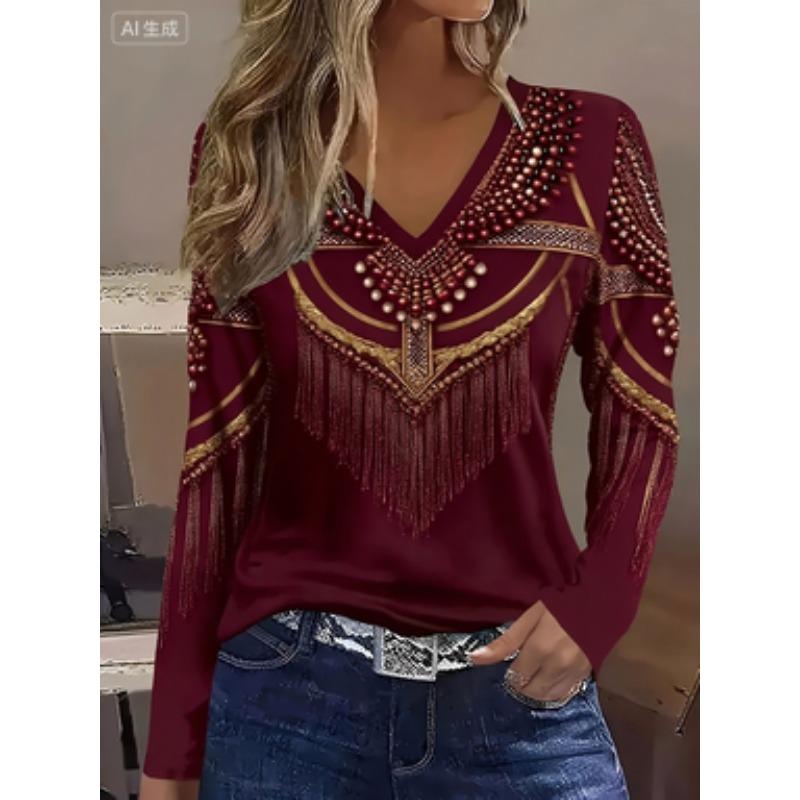 Women s Long Sleeve V-Neck Fall and Spring Printed T-Shirt XL
Women s Long Sleeve V-Neck Fall and Spring Printed T-Shirt XL