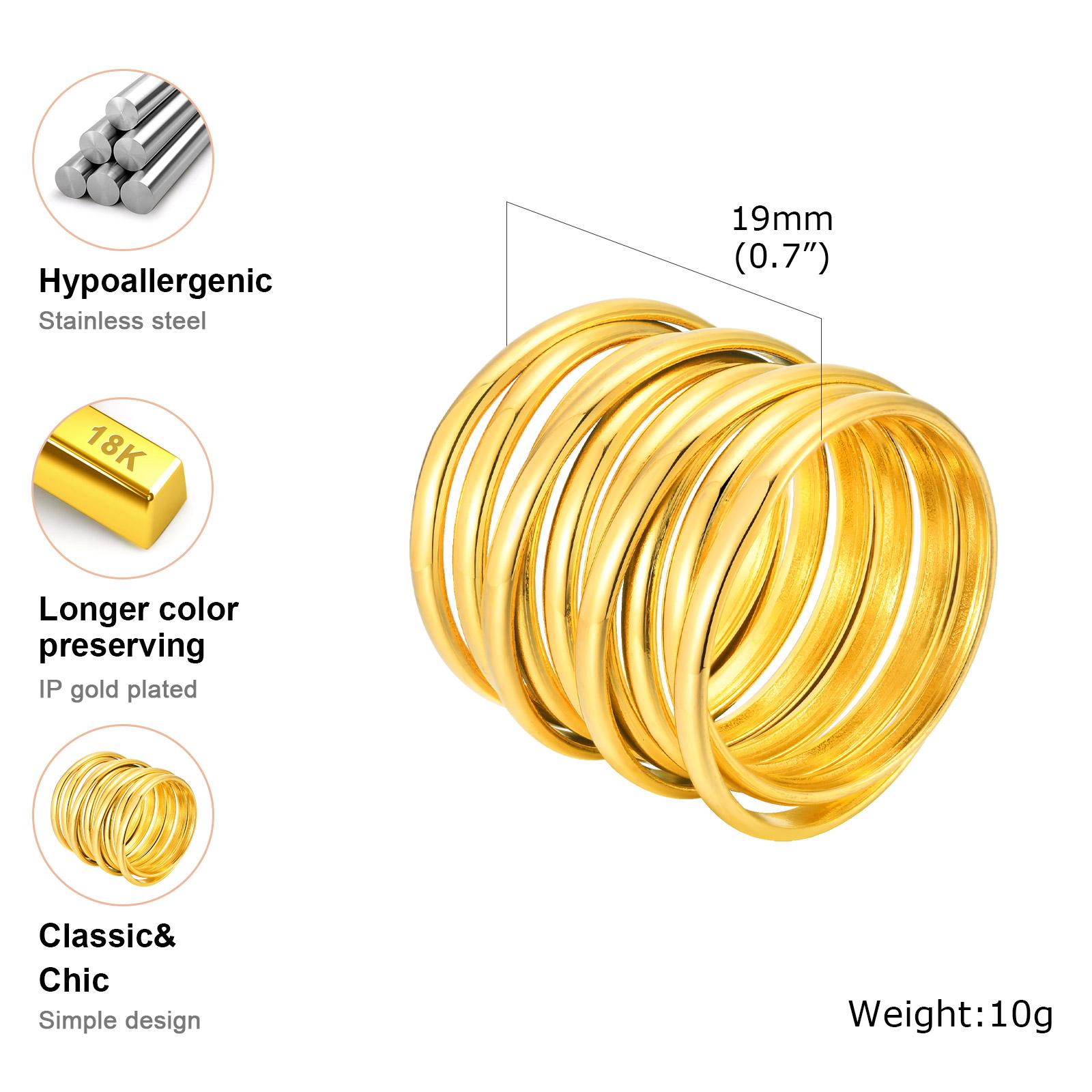 Multilayer Chunky Ring Stainless Steel 18k Gold Plated, Chunky Minimalist Simple Rings Fashion Gift for Women US RIng Size 08
Multilayer Chunky Ring Stainless Steel 18k Gold Plated, Chunky Minimalist Simple Rings Fashion Gift for Women US RIng Size 08