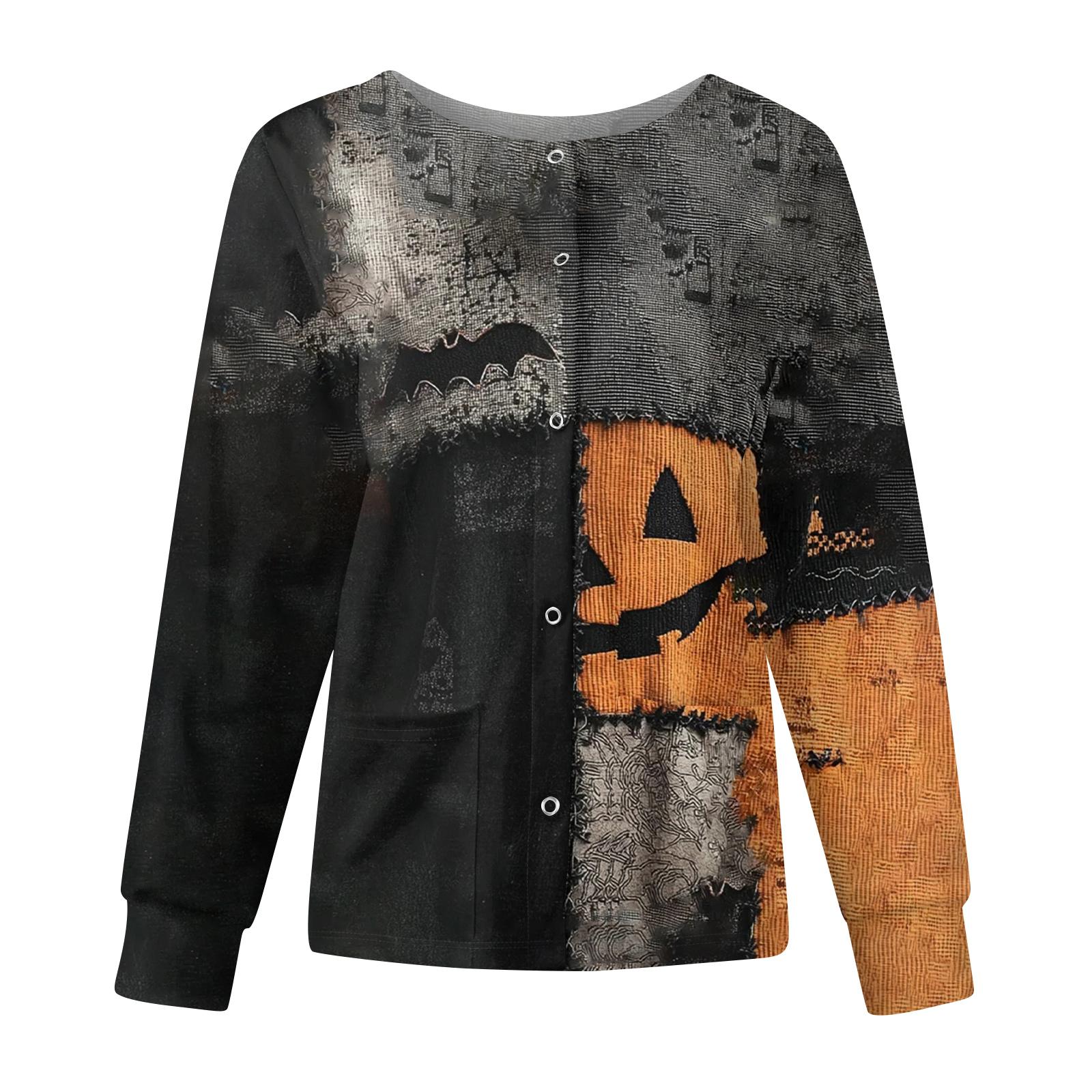 Women s Casual Fashion Long Sleeve Standing Collar Single Breasted Halloween Print Workwear Jacket Tops L
Women s Casual Fashion Long Sleeve Standing Collar Single Breasted Halloween Print Workwear Jacket Tops L
