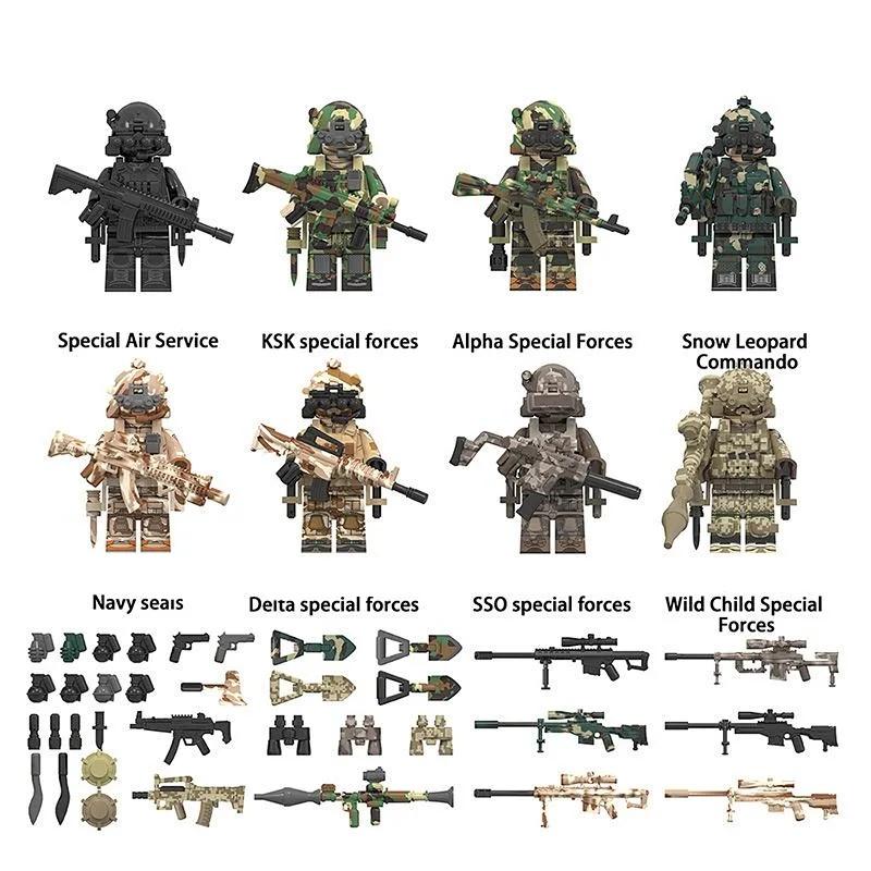 Building Blocks Special Forces Camouflage Military Weapons and Equipment Minifigures Assembly Toys
Building Blocks Special Forces Camouflage Military Weapons and Equipment Minifigures Assembly Toys