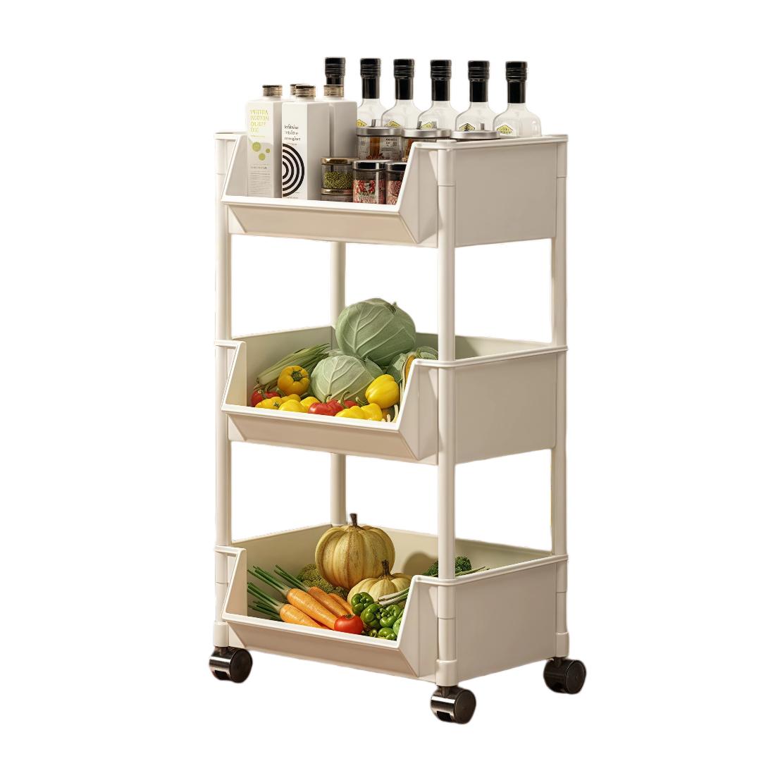 CADUKE Storage Rack, Floor-Standing Multi-Layer Organizer Shelf, Small Cart, Beige білий
CADUKE Storage Rack, Floor-Standing Multi-Layer Organizer Shelf, Small Cart, Beige білий