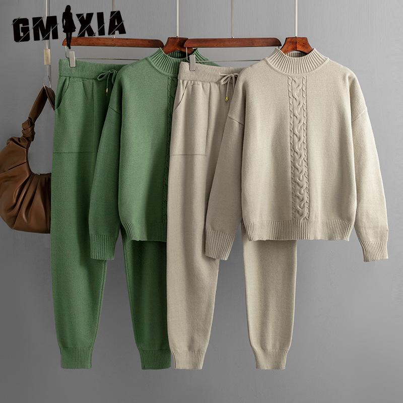 GMXIA Women s Autumn and Winter Semi-high Neck Twisted Knit Set, Casual Sweater, Pullover, Two-piece Set One Size зелений
GMXIA Women s Autumn and Winter Semi-high Neck Twisted Knit Set, Casual Sweater, Pullover, Two-piece Set One Size зелений