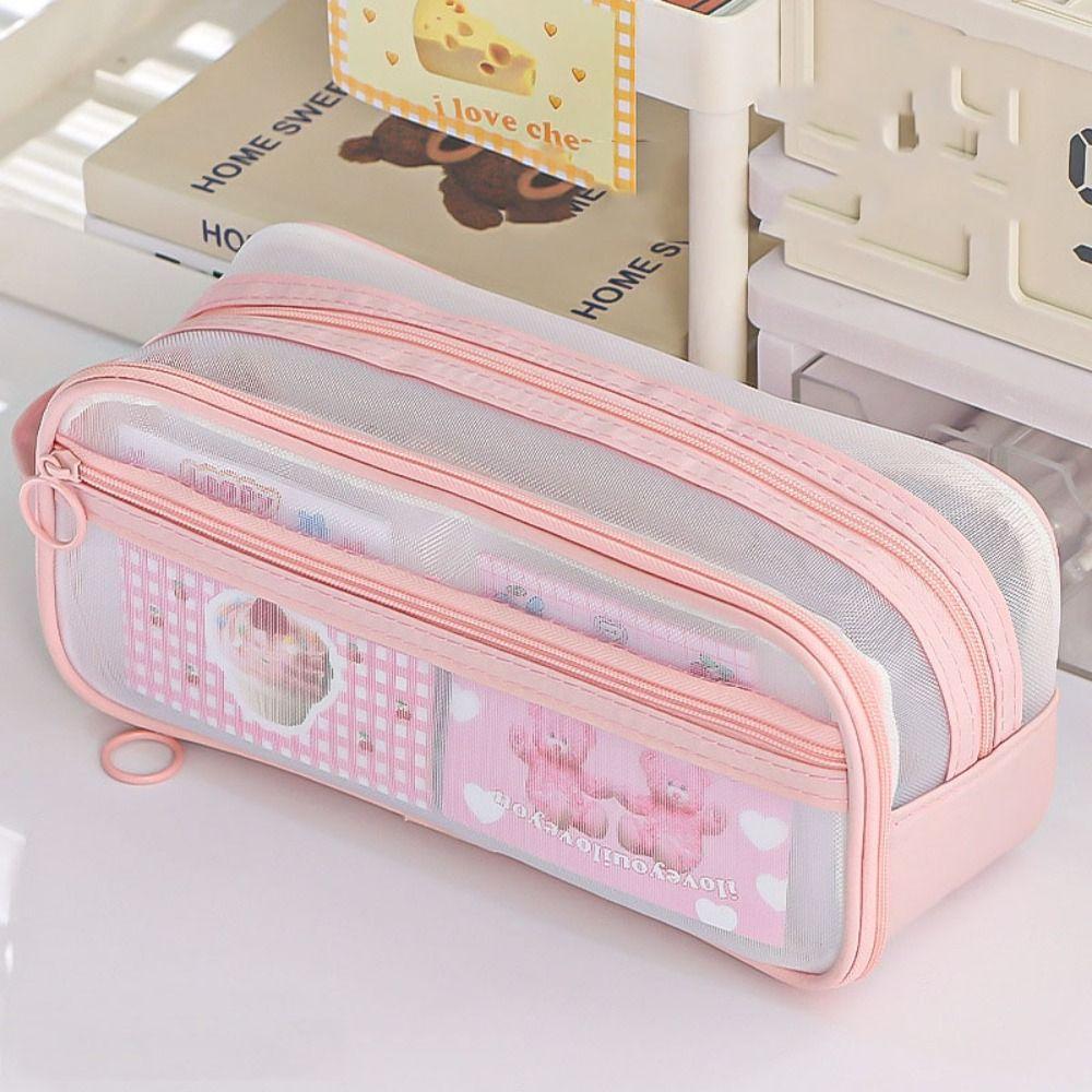 Large Capacity Transparent Mesh Pen Bag Zipper Pen Storage Bag Children s Gifts розовый
Large Capacity Transparent Mesh Pen Bag Zipper Pen Storage Bag Children s Gifts розовый