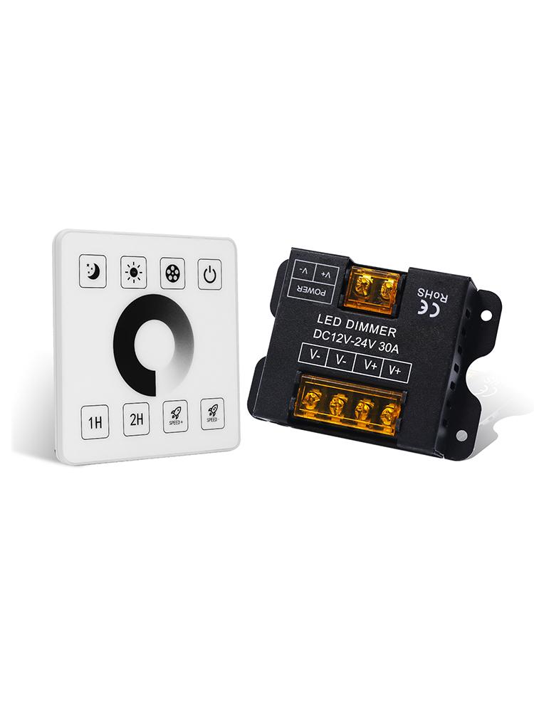 Контроллер светодиодной ленты DC12-24V 30A с радиочастотным сенсорным пультом для одноцветного светодиодного света
Контроллер светодиодной ленты DC12-24V 30A с радиочастотным сенсорным пультом для одноцветного светодиодного света