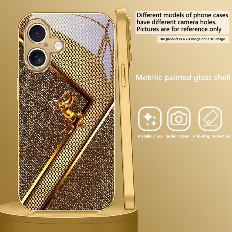 Golden horse sculpture For IPhone 17Pro Max 16 17 Pro 15 Pro 14 13 Plus 12 Mini 11Pro Max XR 16E 17 Air Golden glass phone case iPhone Air
Golden horse sculpture For IPhone 17Pro Max 16 17 Pro 15 Pro 14 13 Plus 12 Mini 11Pro Max XR 16E 17 Air Golden glass phone case iPhone Air