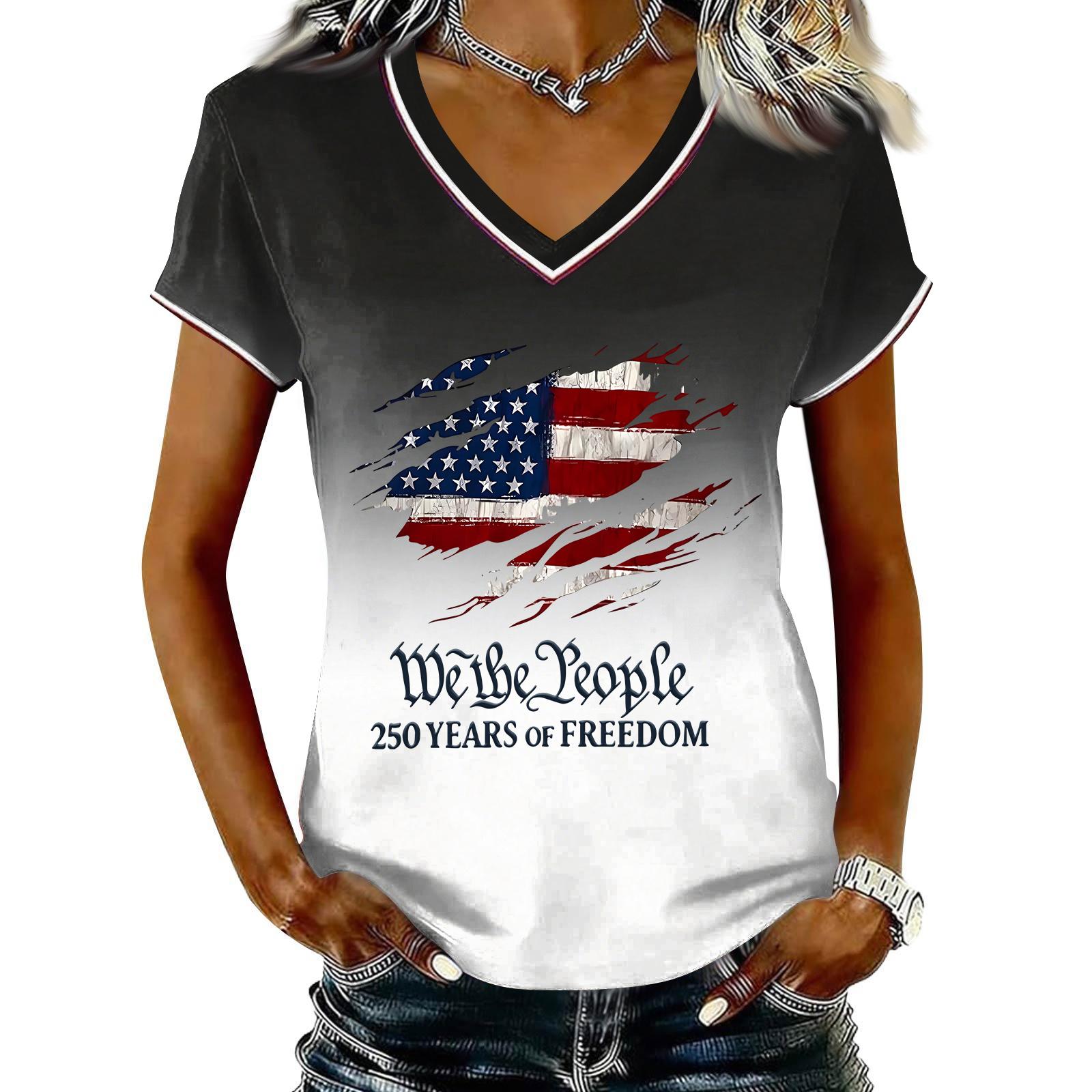 Women Casual V Neck Short Sleeve Pullover T Shirt Gradient American Flag Print Top Independence Day Patriotic Style Summer Tee XL білий
Women Casual V Neck Short Sleeve Pullover T Shirt Gradient American Flag Print Top Independence Day Patriotic Style Summer Tee XL білий