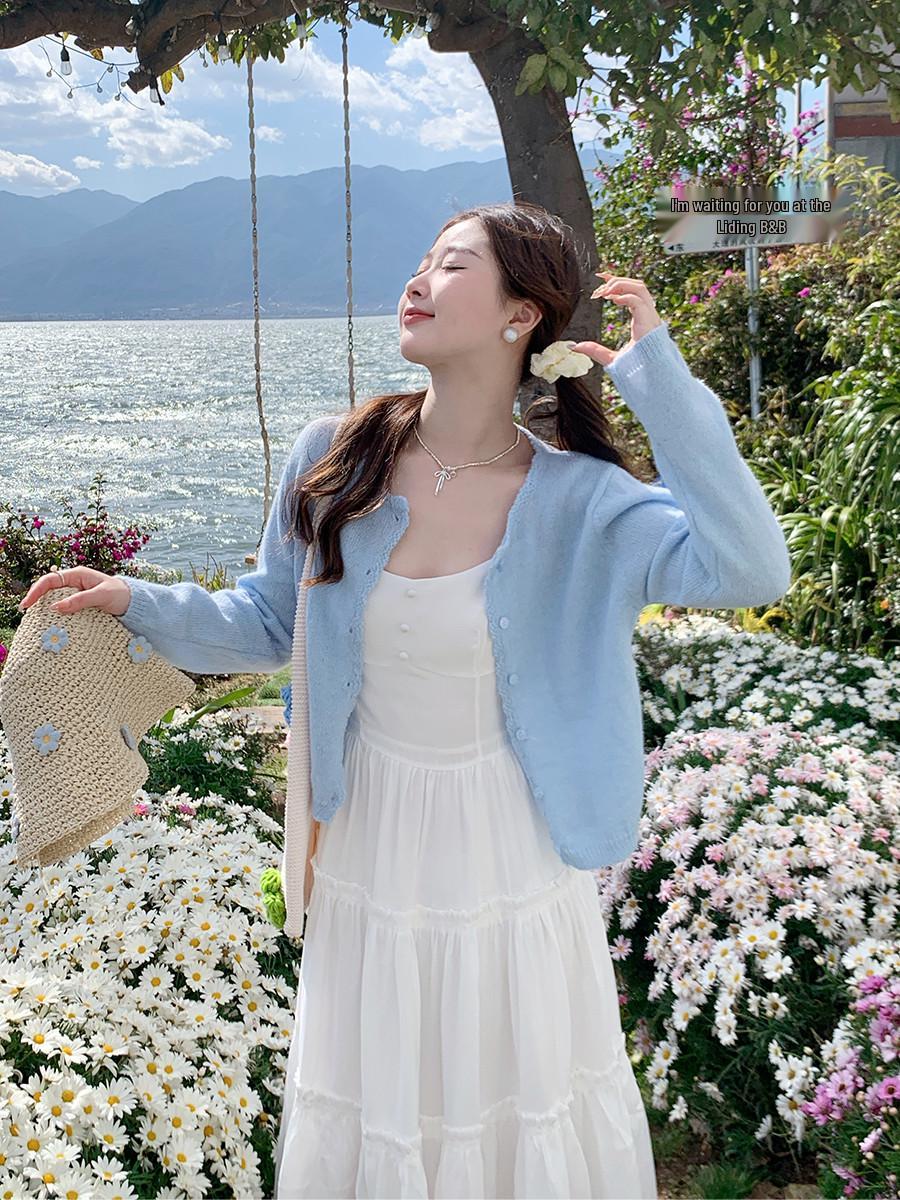 Уникальный желтый вязаный кардиган весна 2025 - лестный женский верхний слой One Size baby голубой
Уникальный желтый вязаный кардиган весна 2025 - лестный женский верхний слой One Size baby голубой