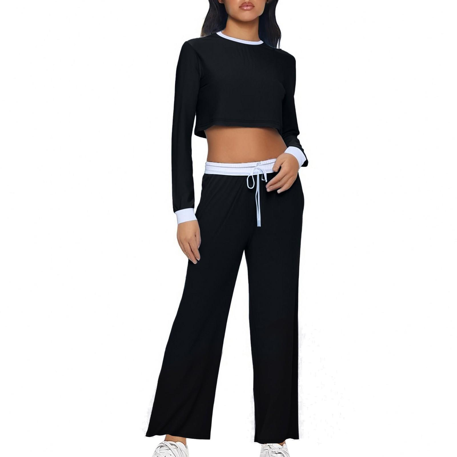 Женские осенние комплекты из двух частей: топы с длинными рукавами, футболки, широкие брюки, комплекты XL чёрный
Женские осенние комплекты из двух частей: топы с длинными рукавами, футболки, широкие брюки, комплекты XL чёрный