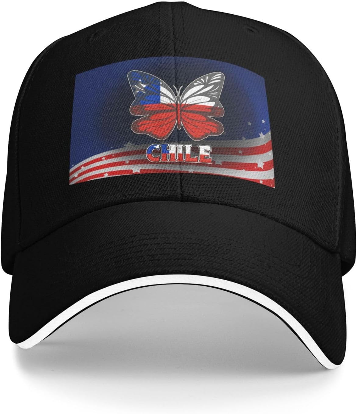 Chile Flag Butterfly Baseball Cap Polyester Adjustable Sandwich Bill Hat for Adult Leisure One Size
Chile Flag Butterfly Baseball Cap Polyester Adjustable Sandwich Bill Hat for Adult Leisure One Size