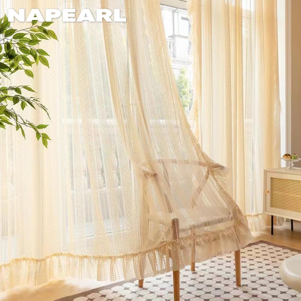 1PC NAPEARL Beige Tulle French Retro Jacquard Ruffle Edge Sheer Curtain for Living Room Bedroom Balcony Window Home Decor W100cm x L130cm
1PC NAPEARL Beige Tulle French Retro Jacquard Ruffle Edge Sheer Curtain for Living Room Bedroom Balcony Window Home Decor W100cm x L130cm