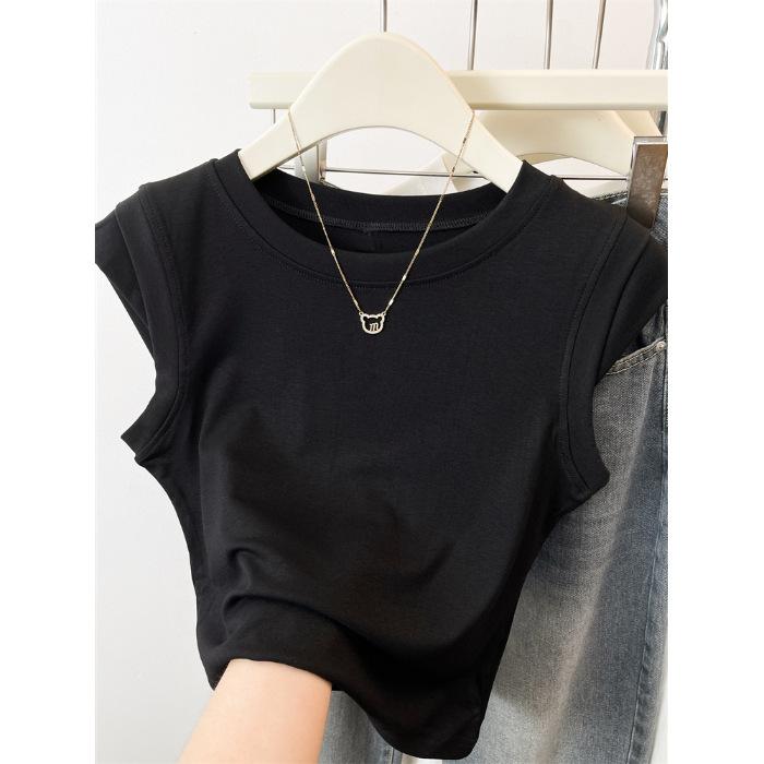 Special summer round neck flying sleeves blue T-shirt women s design sense niche slim sleeveless top tide XL чорний
Special summer round neck flying sleeves blue T-shirt women s design sense niche slim sleeveless top tide XL чорний