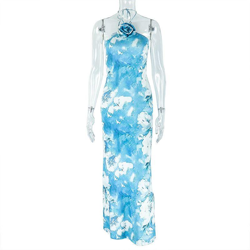 Fashion Wind Fresh Women s Clothing Elegance Backless Halter Bodycon Dress Elegant Blue and White Abstract Printing Long Dress Green S
Fashion Wind Fresh Women s Clothing Elegance Backless Halter Bodycon Dress Elegant Blue and White Abstract Printing Long Dress Green S