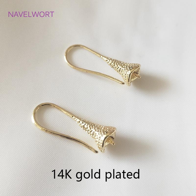 14K Gold Plated Brass Metal Earring Hooks with Eyepin Bead Caps, French Earwire DIY Pearl Earrings Findings Components 4 pieces
14K Gold Plated Brass Metal Earring Hooks with Eyepin Bead Caps, French Earwire DIY Pearl Earrings Findings Components 4 pieces