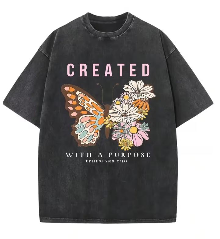 Summer Womens Retro Washed TShirt Vintage Street Style Floral Butterfly Print Spring and Summer Casual Top S
Summer Womens Retro Washed TShirt Vintage Street Style Floral Butterfly Print Spring and Summer Casual Top S