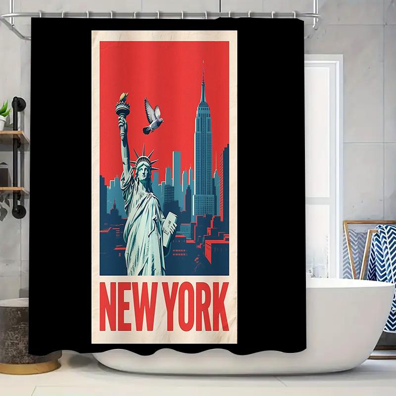 New York City Skyline Statue Of Liberty Shower Curtain Waterproof Bathroom Decor Modern Art Wall Hanging Home Decoration W60H190(CM)-1 Pcs
New York City Skyline Statue Of Liberty Shower Curtain Waterproof Bathroom Decor Modern Art Wall Hanging Home Decoration W60H190(CM)-1 Pcs