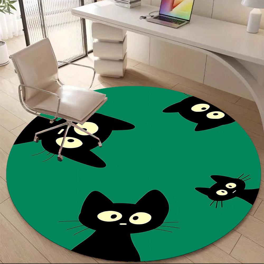 1PC Black Cats Office Round Area Rug, Indoor Mat Suitable ForOffice, Under Office Chairs Bedroom Living Room Home Decor, Room Deco g062 80cm by 80cm
1PC Black Cats Office Round Area Rug, Indoor Mat Suitable ForOffice, Under Office Chairs Bedroom Living Room Home Decor, Room Deco g062 80cm by 80cm