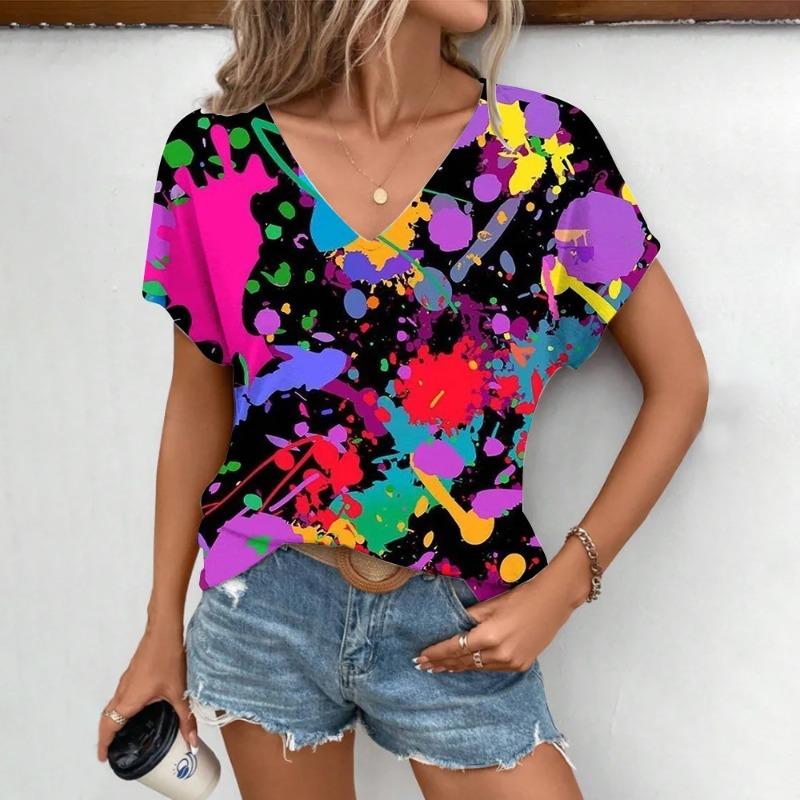 Футболка с принтом Color Splashed Ink 3D, женская уличная одежда, повседневные футболки, топы Y2k, женские футболки Harajuku с V-образным вырезом, свободная одежда
Футболка с принтом Color Splashed Ink 3D, женская уличная одежда, повседневные футболки, топы Y2k, женские футболки Harajuku с V-образным вырезом, свободная одежда