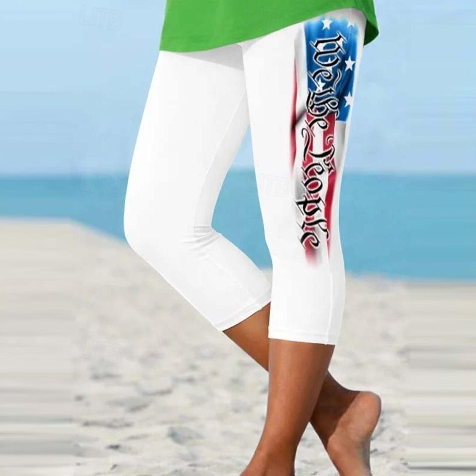 Women Elastic Waist Capri Pants Stretchy Fitted Mid-Calf Length Beach Shorts with Patriotic Print for Summer Casual Wear XL білий
Women Elastic Waist Capri Pants Stretchy Fitted Mid-Calf Length Beach Shorts with Patriotic Print for Summer Casual Wear XL білий