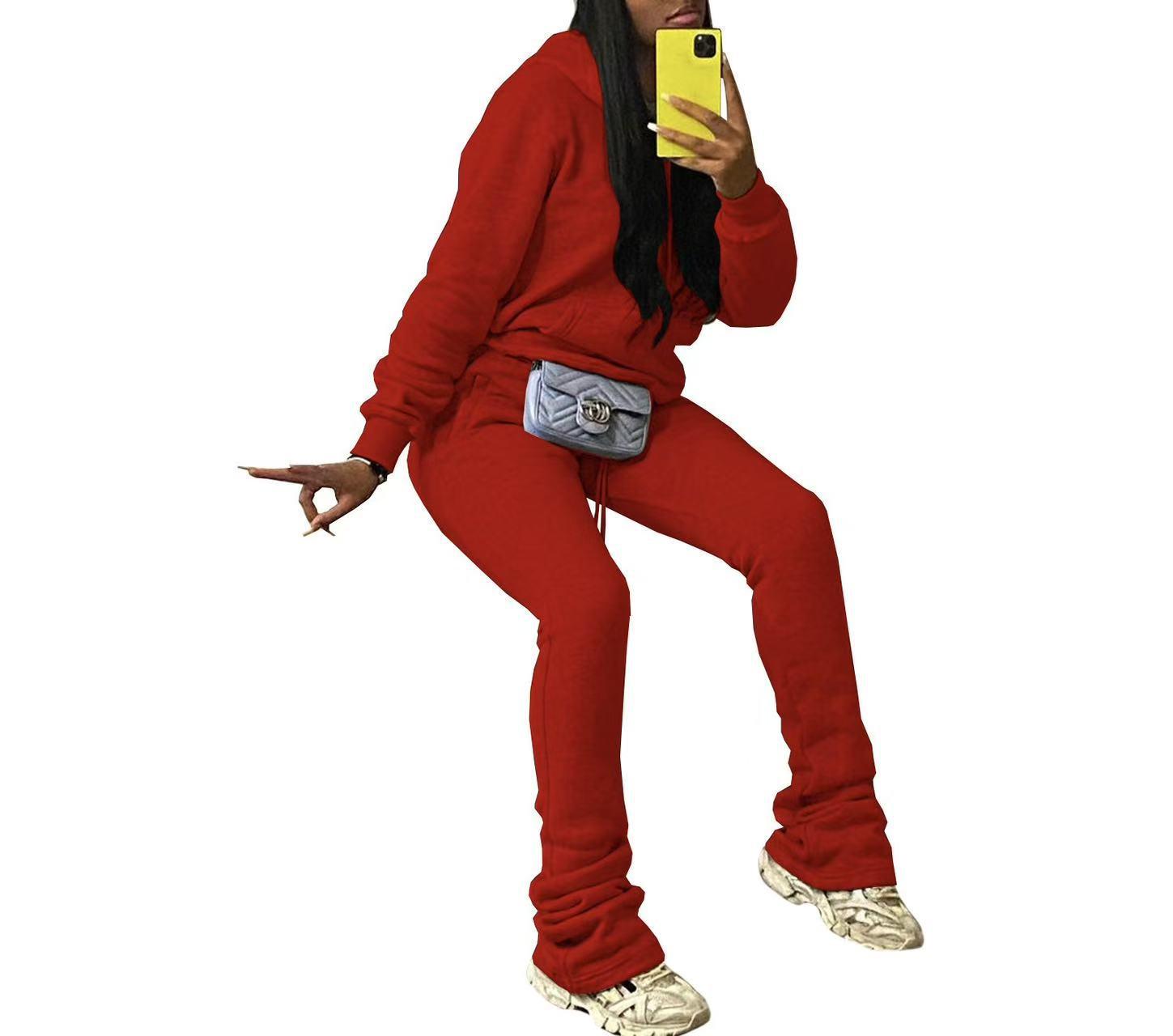 European & American Women s Plus Velvet Hooded Sweatshirt & Baggy Pants Sports Set Extra Extra Large красный
European & American Women s Plus Velvet Hooded Sweatshirt & Baggy Pants Sports Set Extra Extra Large красный