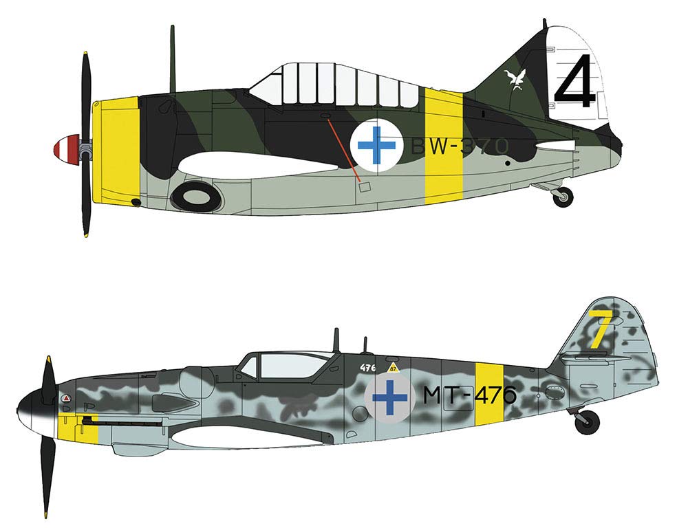 Hasegawa Finnish Air Force Buffalo Messerschmitt Plastic Model 02279 1/72 B-239 & Bf109G-6
Hasegawa Finnish Air Force Buffalo Messerschmitt Plastic Model 02279 1/72 B-239 & Bf109G-6