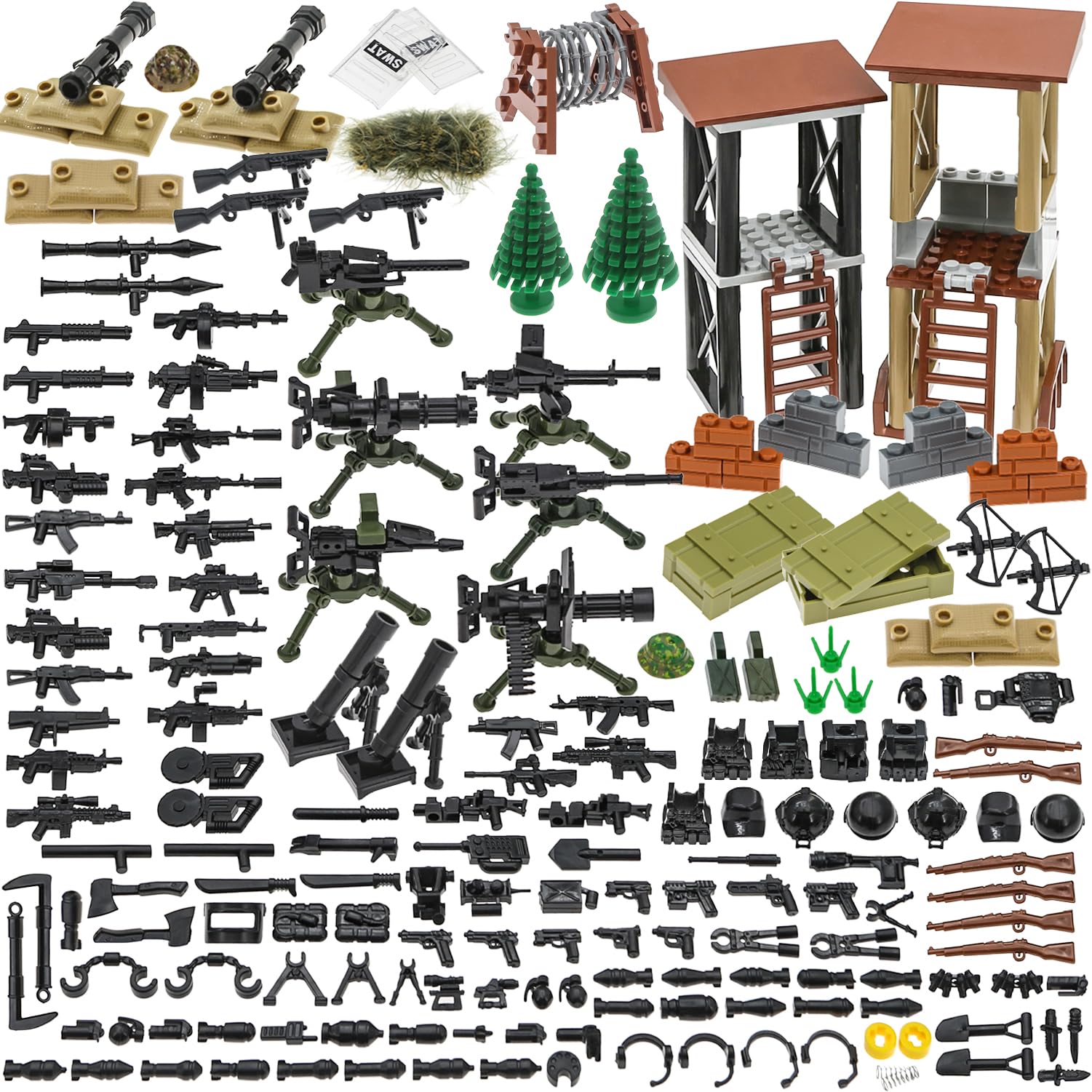 Ylutex 214 шт. Набор военного оружия Аксессуары Игрушка Команда спецназа Конструктор Игрушки Армейское снаряжение Набор снаряжения Аксессуары Совместимые с Major
Ylutex 214 шт. Набор военного оружия Аксессуары Игрушка Команда спецназа Конструктор Игрушки Армейское снаряжение Набор снаряжения Аксессуары Совместимые с Major