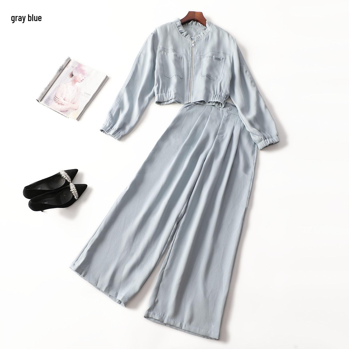 412350 Women s Autumn Long Sleeve Coat & Pants Set Medium сірий колір/синій
412350 Women s Autumn Long Sleeve Coat & Pants Set Medium сірий колір/синій