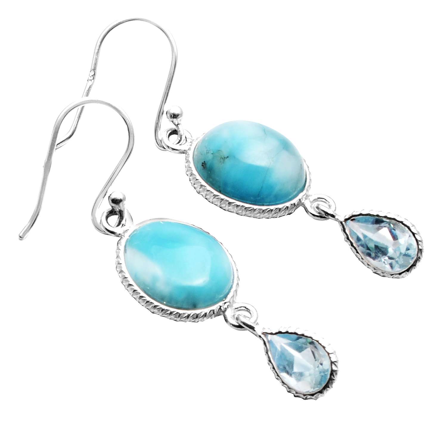 Larimar, Blue Topaz Gemstone Earrings Solid 925 Sterling Silver Handmade Earrings Jewelry Gift For Women And Girls E-3009
Larimar, Blue Topaz Gemstone Earrings Solid 925 Sterling Silver Handmade Earrings Jewelry Gift For Women And Girls E-3009