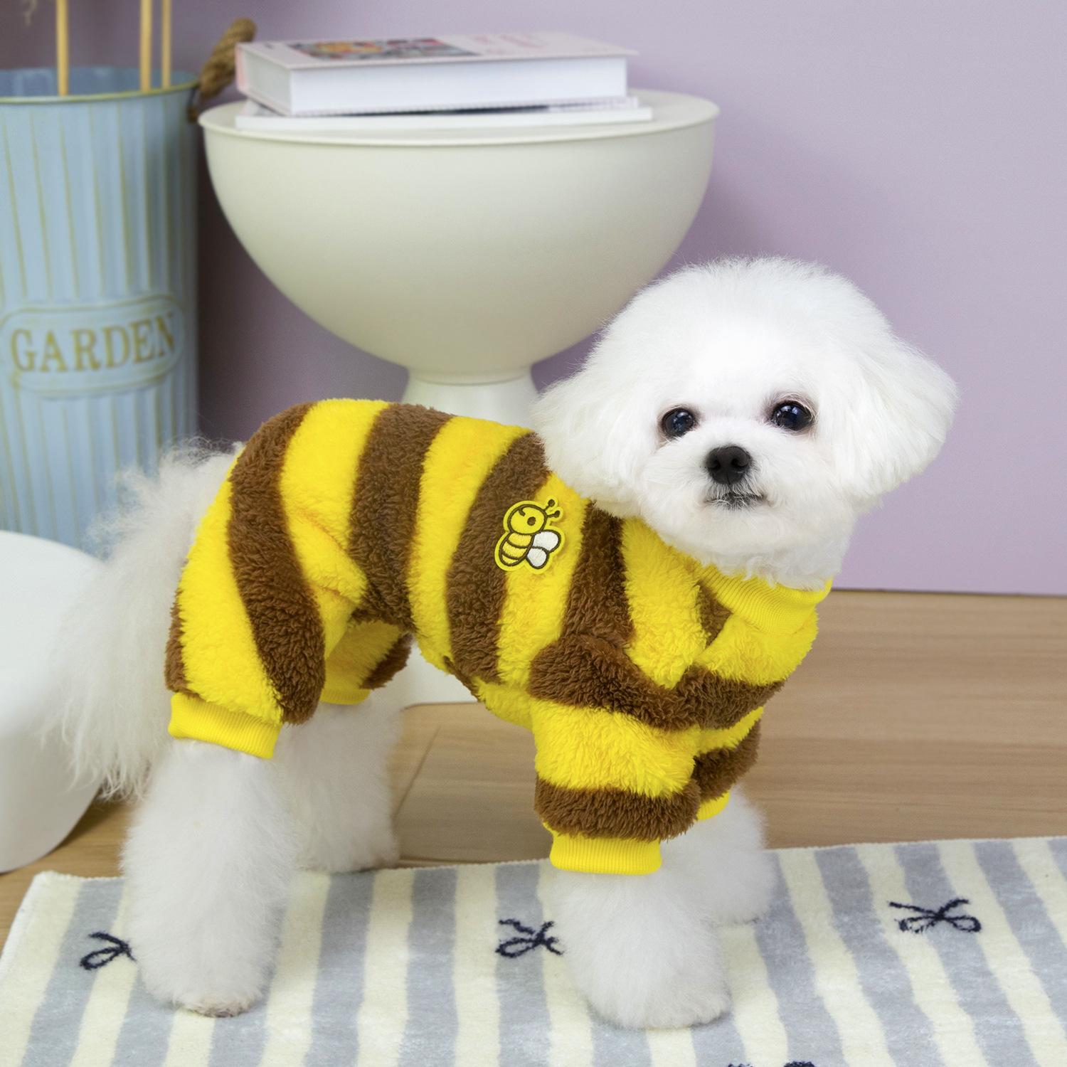 Cute Bee Fleece Dog Winter Clothes, Hooded & Hoodless Warm Pet Outfit For Cold Weather Daily Walking Indoor Outdoor Use XL: Fits 4.2kg - 5.5kg
Cute Bee Fleece Dog Winter Clothes, Hooded & Hoodless Warm Pet Outfit For Cold Weather Daily Walking Indoor Outdoor Use XL: Fits 4.2kg - 5.5kg