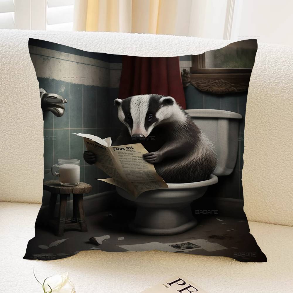 Funny Bathroom Humorous Animal Sitting on Toilet Reading Personalized Pillow Cover Kids Bedroom Wild Party Decor Pillowcase 12x12Inch
Funny Bathroom Humorous Animal Sitting on Toilet Reading Personalized Pillow Cover Kids Bedroom Wild Party Decor Pillowcase 12x12Inch