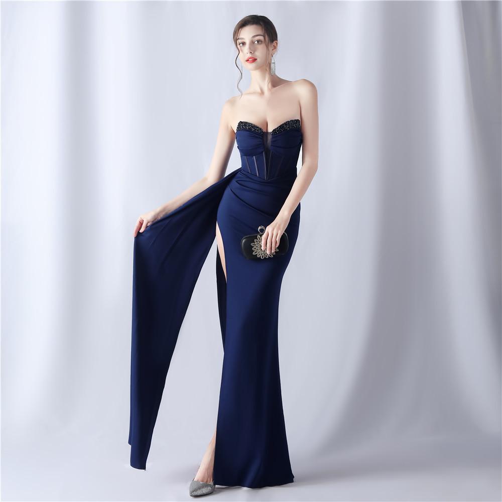 Fish Bone Waist Heavy Industry Beads New High-end Evening Dress XXL небо синє кольору
Fish Bone Waist Heavy Industry Beads New High-end Evening Dress XXL небо синє кольору