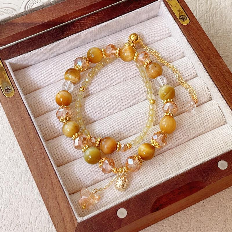 Exquisite Double-Strand Golden Tiger Eye & Rutilated Quartz Bracelet for Women - Wear Solo as Beaded Bracelet or Bangle
Exquisite Double-Strand Golden Tiger Eye & Rutilated Quartz Bracelet for Women - Wear Solo as Beaded Bracelet or Bangle