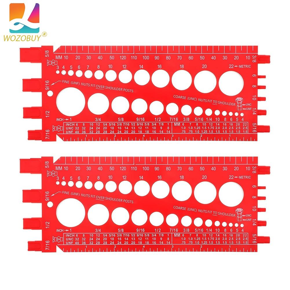 2 Pieces Nut Bolt Thread Gauge Checker Plastic Bolt Size and Thread Gauge with Inch and Centimeter Ruler
2 Pieces Nut Bolt Thread Gauge Checker Plastic Bolt Size and Thread Gauge with Inch and Centimeter Ruler