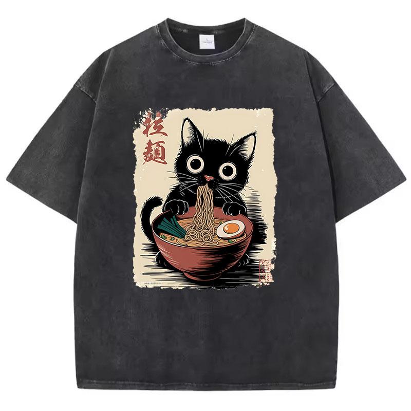 Oversize Japanese Style Ramen Cat T Shirt Vintage Washed Cotton T-Shirt Graphic Tee Casual Streetwear Spring Summer 3XL
Oversize Japanese Style Ramen Cat T Shirt Vintage Washed Cotton T-Shirt Graphic Tee Casual Streetwear Spring Summer 3XL