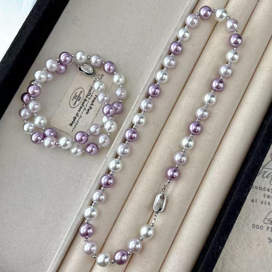 Vintage Romantic Purple Cold White Highlight Artificial High Quality Pearl Necklace Sweater Chain
Vintage Romantic Purple Cold White Highlight Artificial High Quality Pearl Necklace Sweater Chain