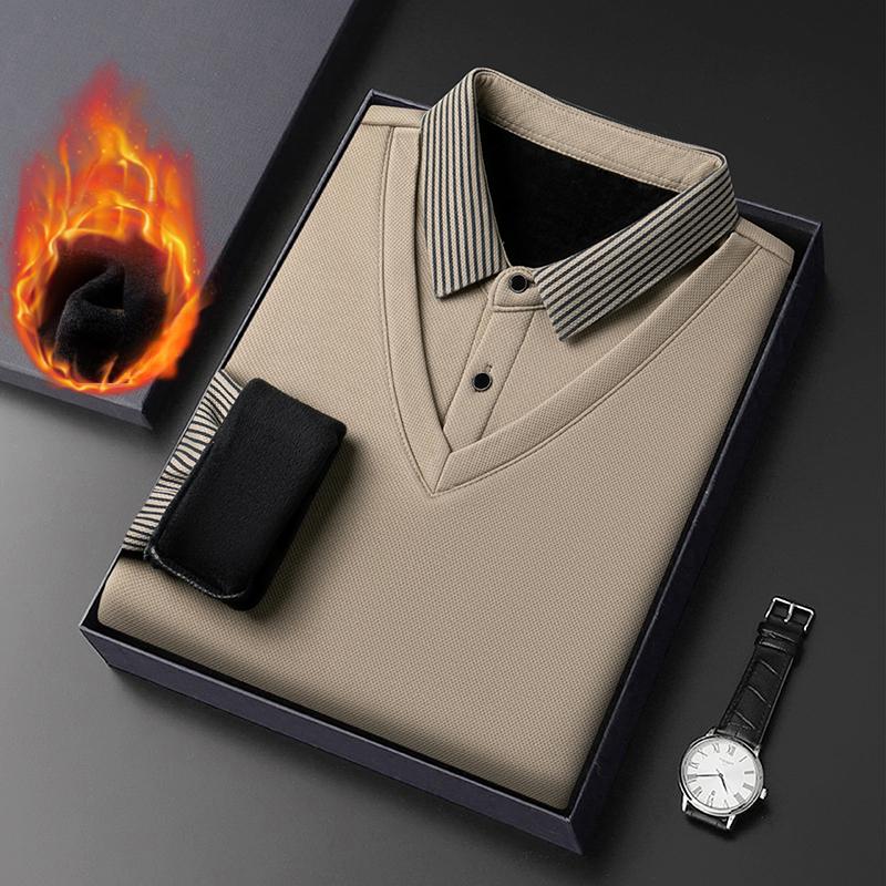 Long Sleeve T-shirt Shirts Winter Fleece Male Lapel Fake Two-piece Striped Regular Fit Thick Plush Warm Knitted Pullover Men Top M хаки
Long Sleeve T-shirt Shirts Winter Fleece Male Lapel Fake Two-piece Striped Regular Fit Thick Plush Warm Knitted Pullover Men Top M хаки