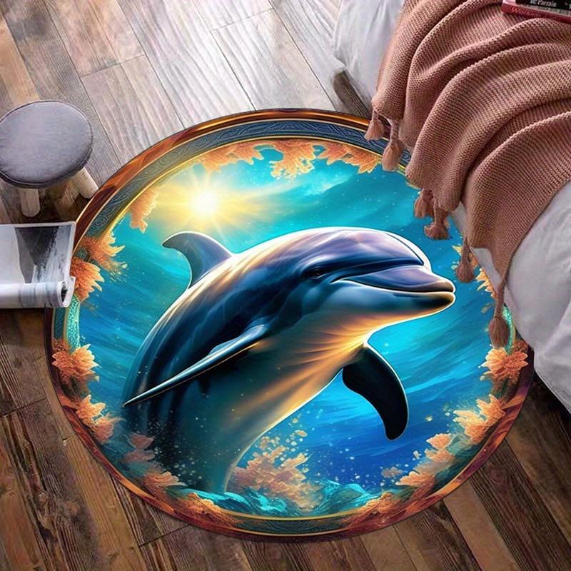 Round Crystal Velvet Rug Dolphin Underwater Ocean Sunlight Coral Reef Marine Life 3D Print Round Rug for Kids Room Beach Theme 60cm x 60cm
Round Crystal Velvet Rug Dolphin Underwater Ocean Sunlight Coral Reef Marine Life 3D Print Round Rug for Kids Room Beach Theme 60cm x 60cm