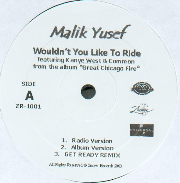 12-дюймовая пластинка MALIK YUSEF - Wouldn t You Like To Ride ZR1001 Zoawe Records, 2003 US Рэп и хип-хоп/R&B Б/У
12-дюймовая пластинка MALIK YUSEF - Wouldn t You Like To Ride ZR1001 Zoawe Records, 2003 US Рэп и хип-хоп/R&B Б/У
