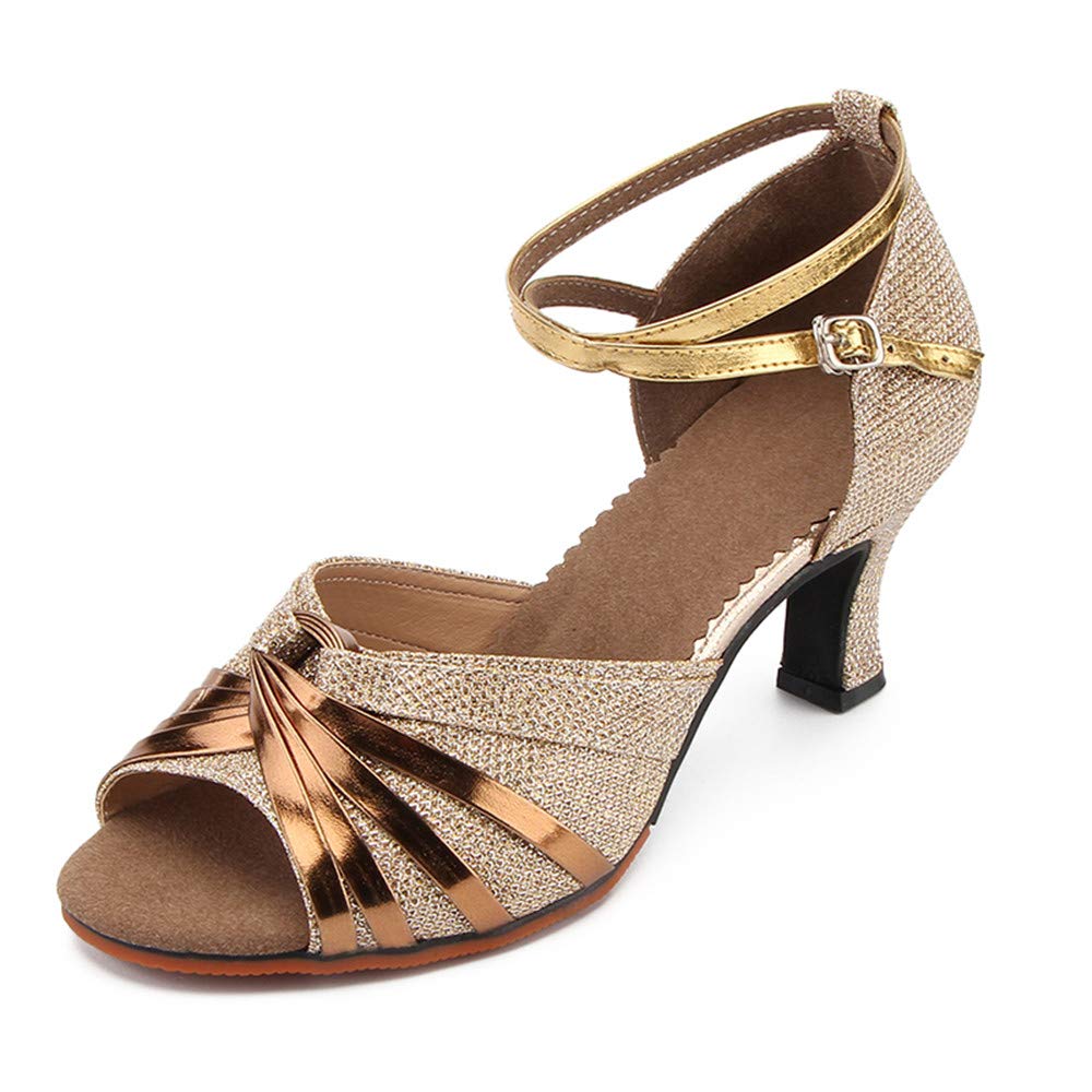 Gengzee Women s Modern Latin Dance Shoes, Adult Women s High Heel Strap Ballroom Dance Shoes with Suede Sole, Gold, Size 23.5cm
Gengzee Women s Modern Latin Dance Shoes, Adult Women s High Heel Strap Ballroom Dance Shoes with Suede Sole, Gold, Size 23.5cm