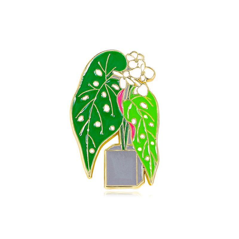Funny Large Leaf potted Plant Enamel Brooches Cute Green Plant Golden Lapel Pins Gift For Garden Women Girls Badge
Funny Large Leaf potted Plant Enamel Brooches Cute Green Plant Golden Lapel Pins Gift For Garden Women Girls Badge