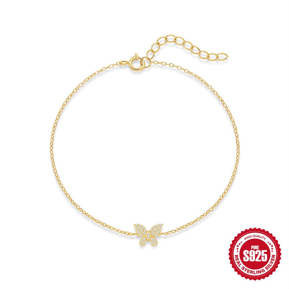 925 Sterling Silver Fashionable Simple Butterfly Diamond Splicing Anklet Women S Original Design Chain Jewelry 925 silver золотий
925 Sterling Silver Fashionable Simple Butterfly Diamond Splicing Anklet Women S Original Design Chain Jewelry 925 silver золотий
