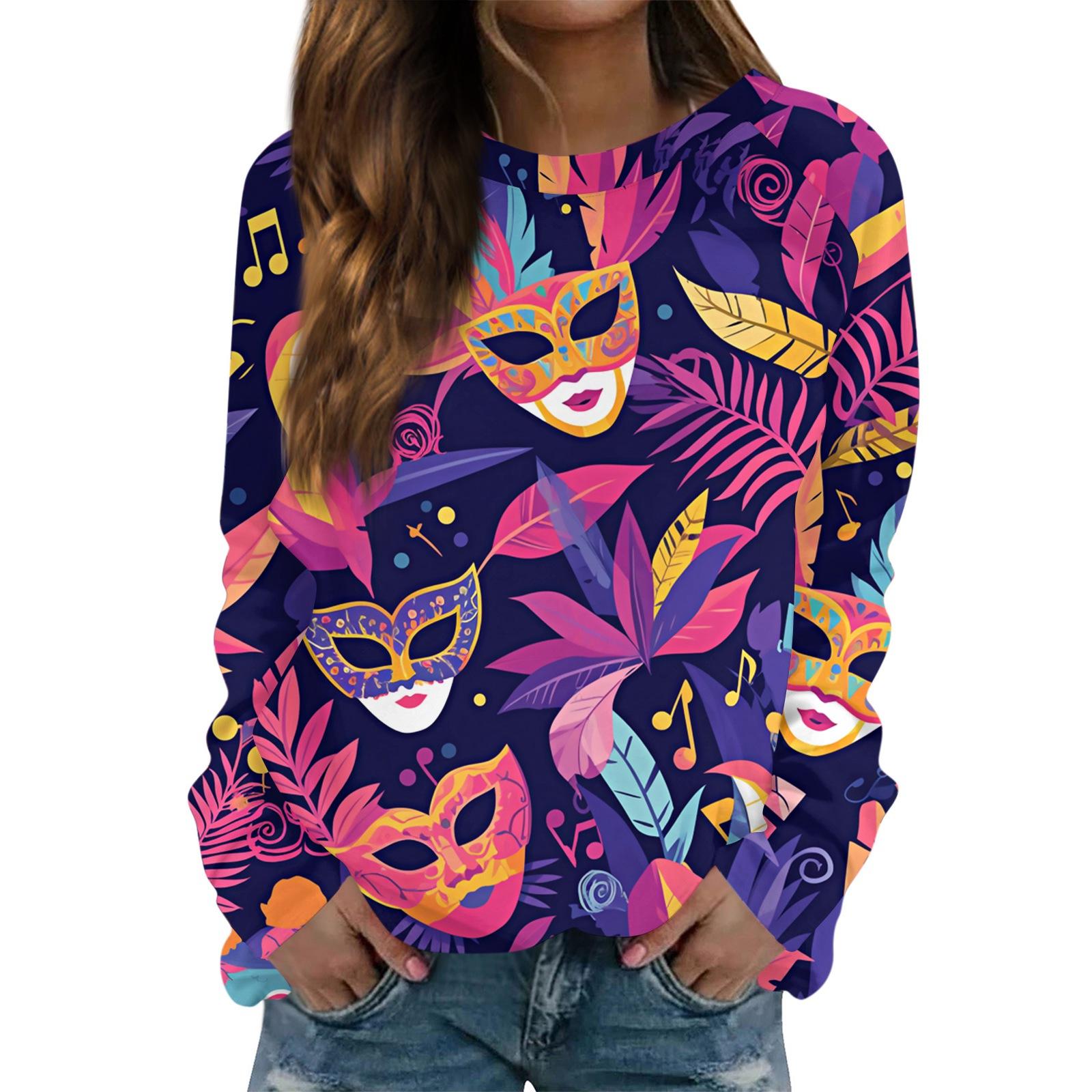 Круглый вырез с длинным рукавом толстовки для женщин принт графический топ повседневные базовые топы пуловер L
Круглый вырез с длинным рукавом толстовки для женщин принт графический топ повседневные базовые топы пуловер L