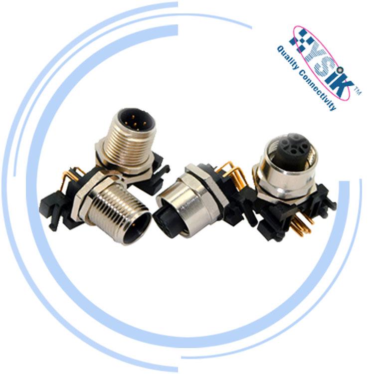 M12 Waterproof Right Angle Connector, 4/5/8-pin, PCB Solder Board, Male/Female
M12 Waterproof Right Angle Connector, 4/5/8-pin, PCB Solder Board, Male/Female