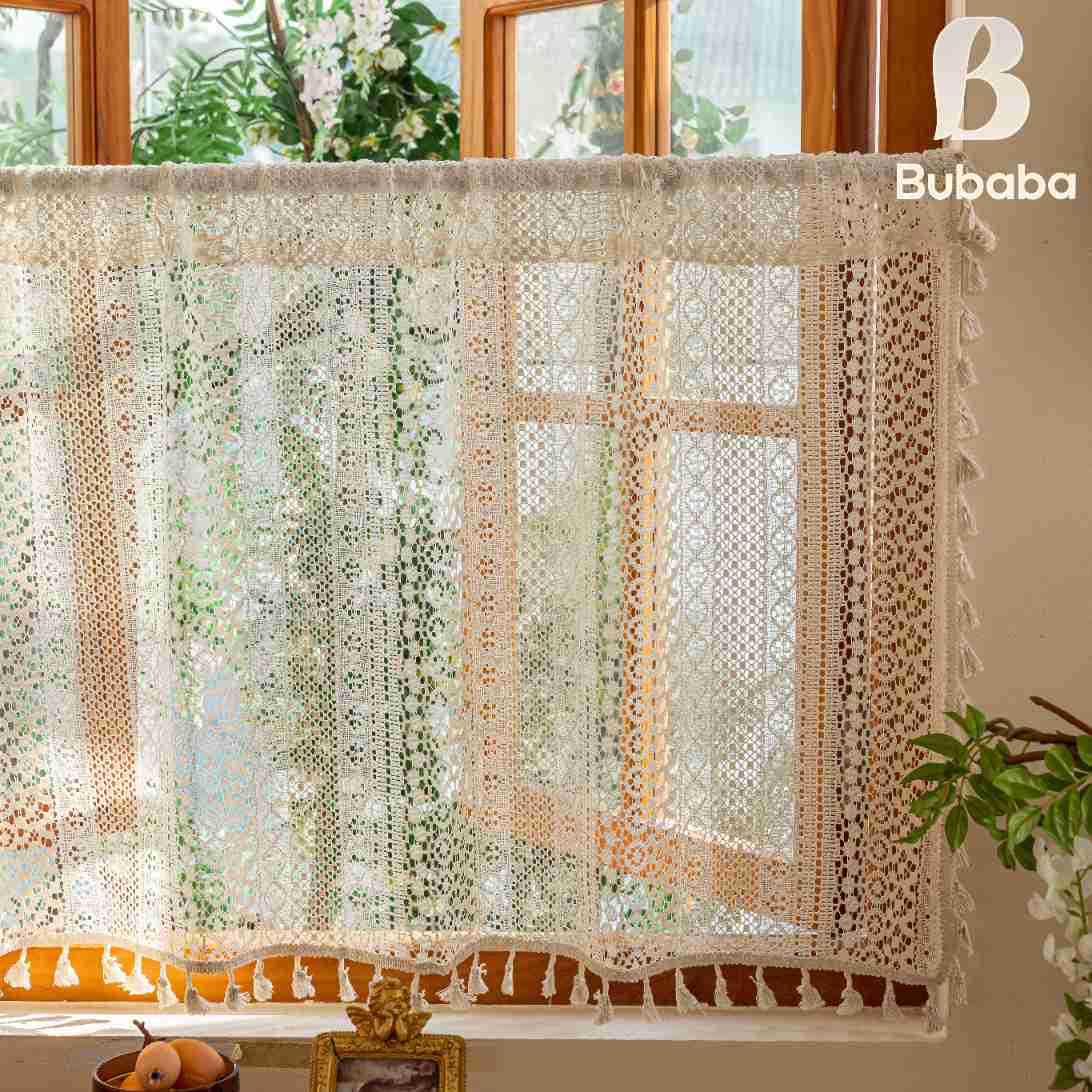 Bu Baba American Hollow Tassel Gauze Curtain for Bedroom Bay Window or Door, Finished Short Curtain. 150x60 cm
Bu Baba American Hollow Tassel Gauze Curtain for Bedroom Bay Window or Door, Finished Short Curtain. 150x60 cm