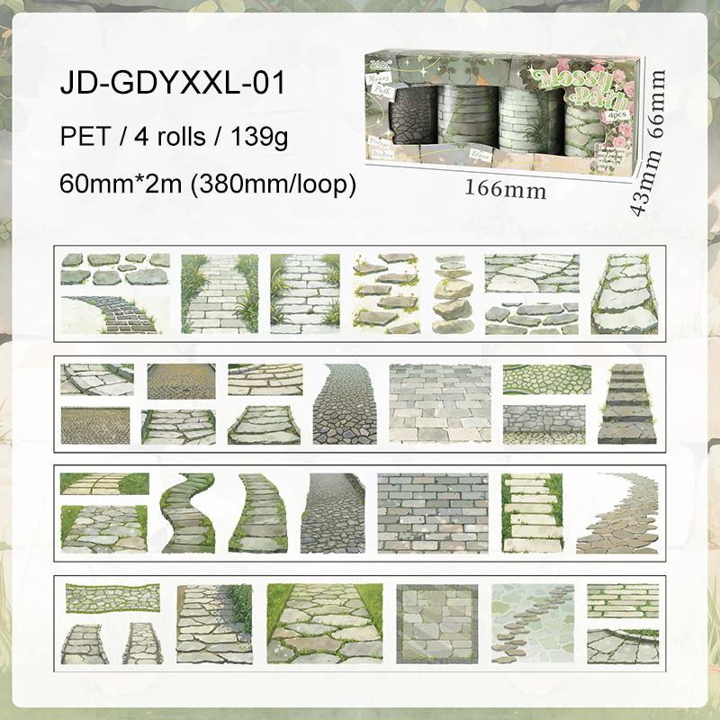 JIANWU 4 Rolls/set Ancient Road Impression Series Vintage Stone Landscape Material Collage PET Tape Creative Journal Stationery
JIANWU 4 Rolls/set Ancient Road Impression Series Vintage Stone Landscape Material Collage PET Tape Creative Journal Stationery
