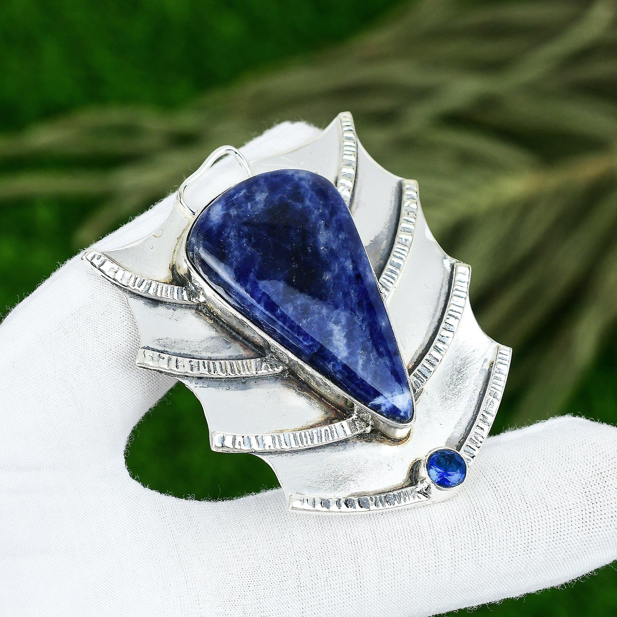 Easter Sale Sterling Silver Natural Sodalite Blue Topaz Bezel Pendant Jewelry
Easter Sale Sterling Silver Natural Sodalite Blue Topaz Bezel Pendant Jewelry