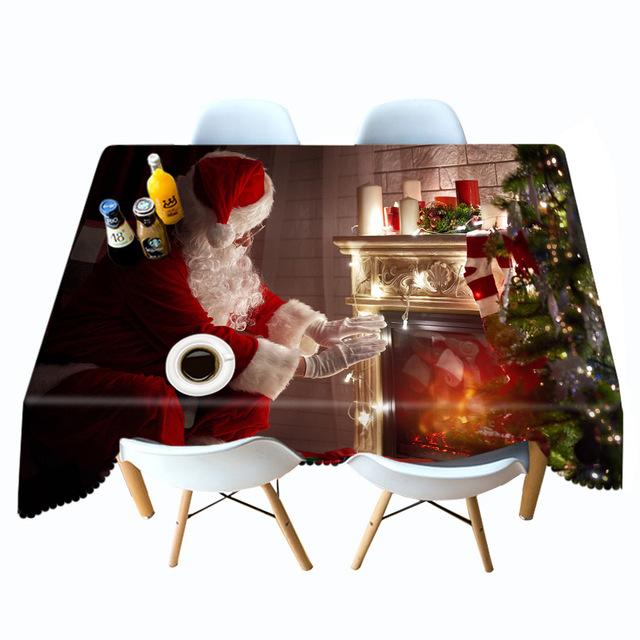 Рождественская елка скатерть Санта Клаус приносит подарок для вас прямоугольная круглая скатерть покрывало полотенце 60 X 120CM