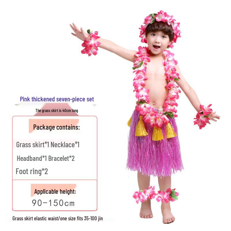 Children s Day 40CM Hawaiian Grass Skirt Double Layer Set - 7 Piece Dance Costume One Size
Children s Day 40CM Hawaiian Grass Skirt Double Layer Set - 7 Piece Dance Costume One Size