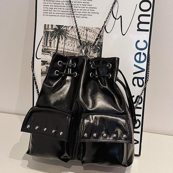 Deinet niche backpack bucket bag drawstring large capacity rivet portable shoulder messenger bag women чорний
Deinet niche backpack bucket bag drawstring large capacity rivet portable shoulder messenger bag women чорний